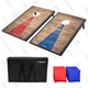 A full cornhole set